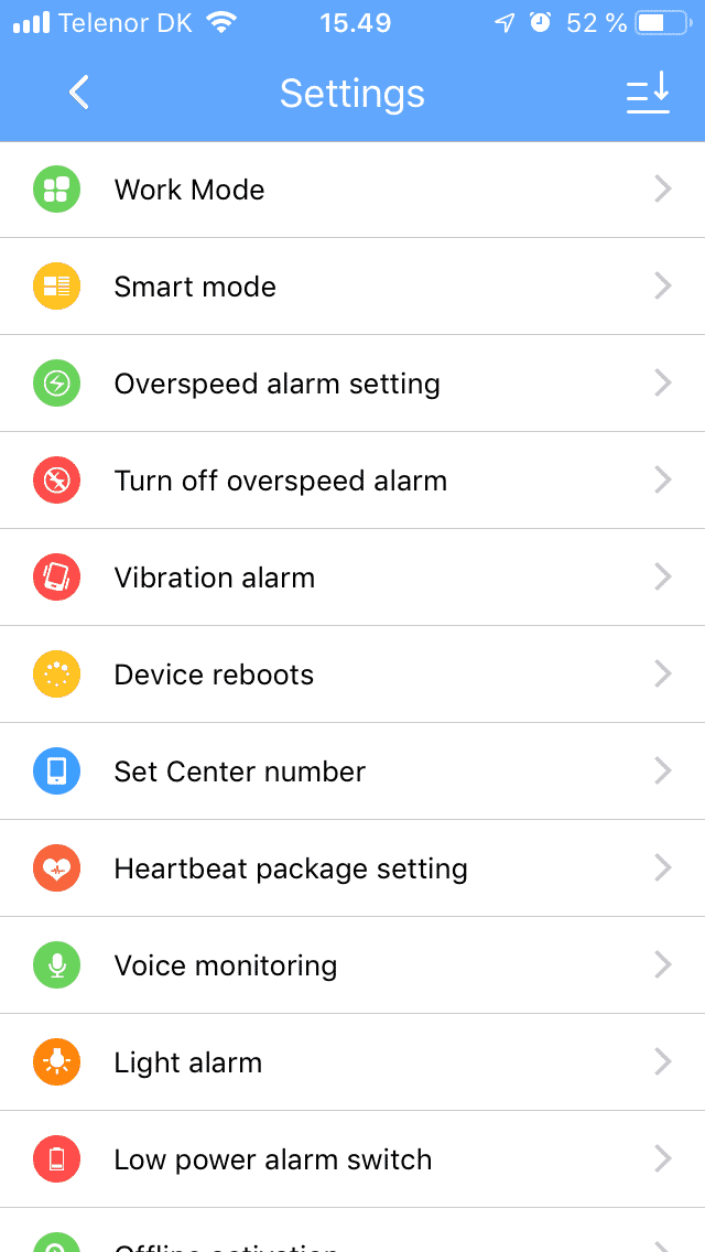 GPS Tracker betjening via app til smartphone. Findes til både Apple IOS og Android